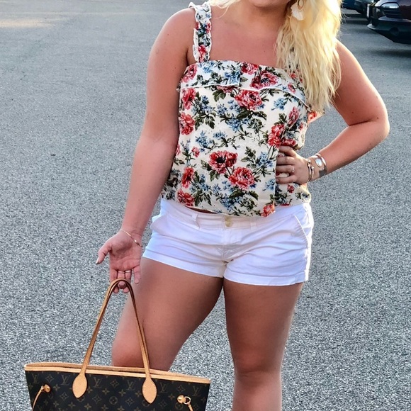 AMERICAN EAGLE EYELET FLORAL TANK TOP - Picture 3 of 10